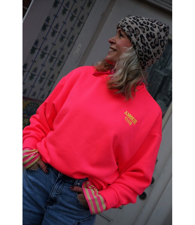 SWEATER AMOUR CLUB ROZE GEEL