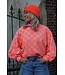 SWEATER GEBLOKT ORANJE ROZE