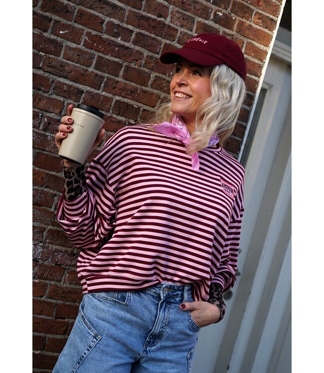 STREEP TOP AMOUR BURGUNDY ROZE