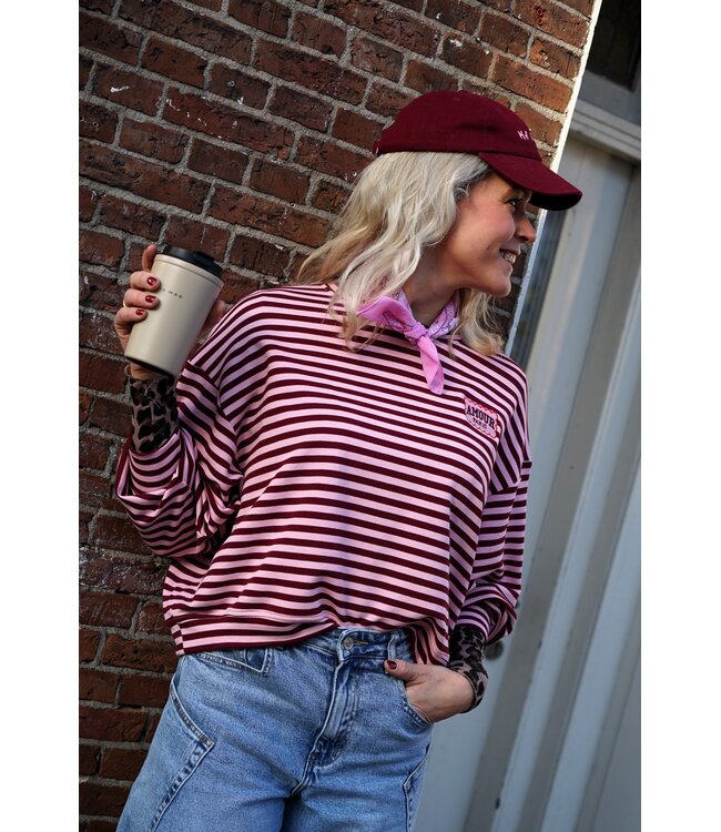 STREEP TOP AMOUR BURGUNDY ROZE