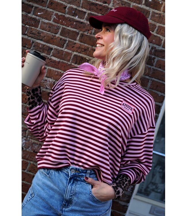 STREEP TOP AMOUR BURGUNDY ROZE