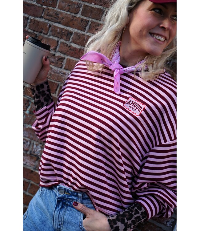 STREEP TOP AMOUR BURGUNDY ROZE