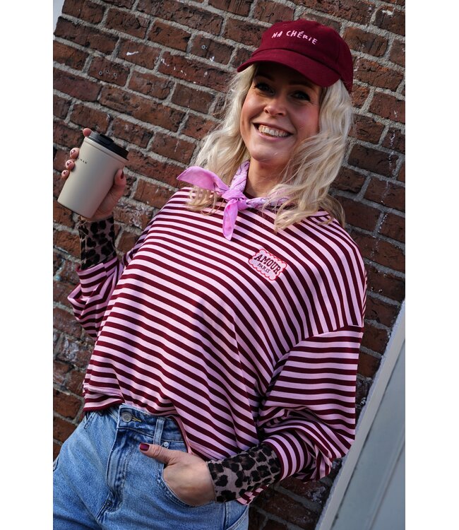 STREEP TOP AMOUR BURGUNDY ROZE