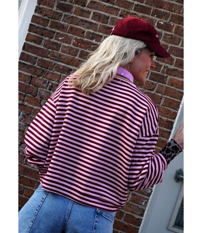 STREEP TOP AMOUR BURGUNDY ROZE