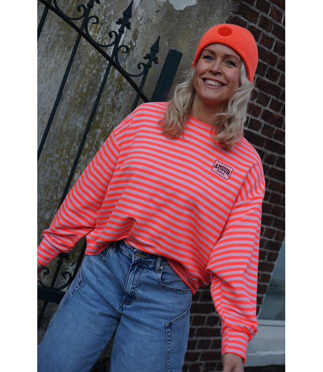 STREEP TOP AMOUR ORANJE ROZE