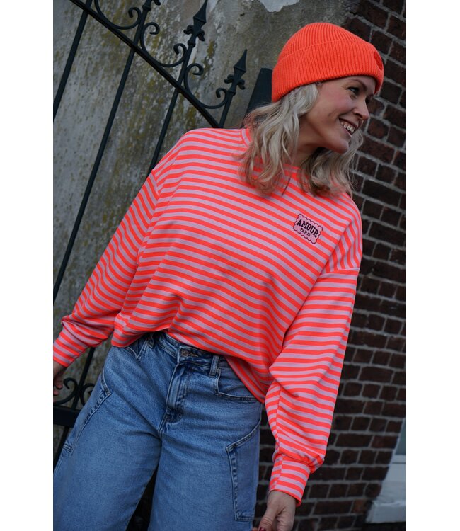 STREEP TOP AMOUR ORANJE ROZE