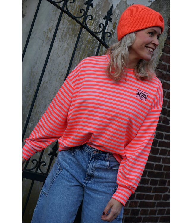 STREEP TOP AMOUR ORANJE ROZE