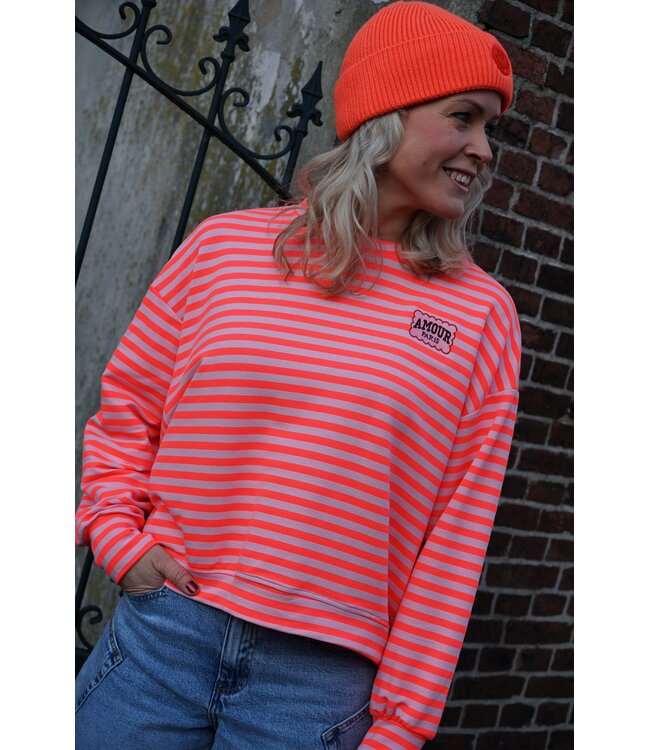 STREEP TOP AMOUR ORANJE ROZE