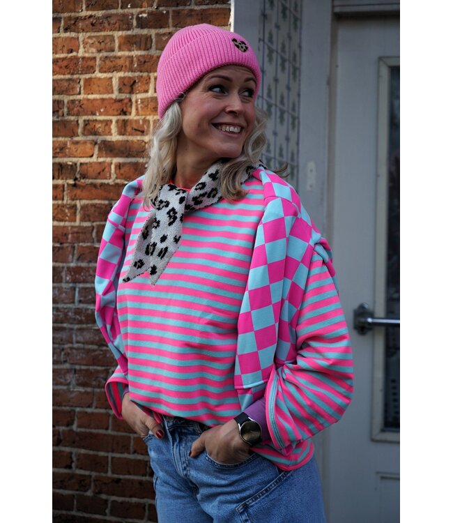 STREEP TOP LIV ROZE BLAUW