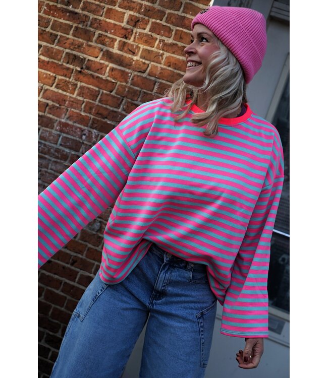 STREEP TOP LIV ROZE BLAUW