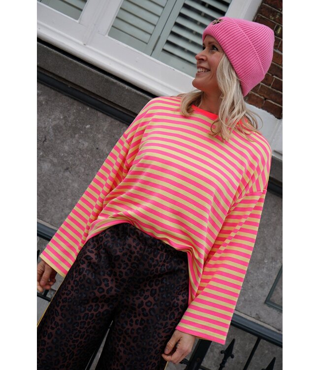 STREEP TOP LIV ROZE GEEL