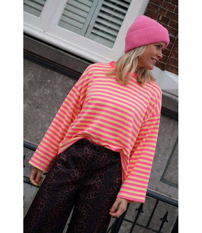 STREEP TOP LIV ROZE GEEL