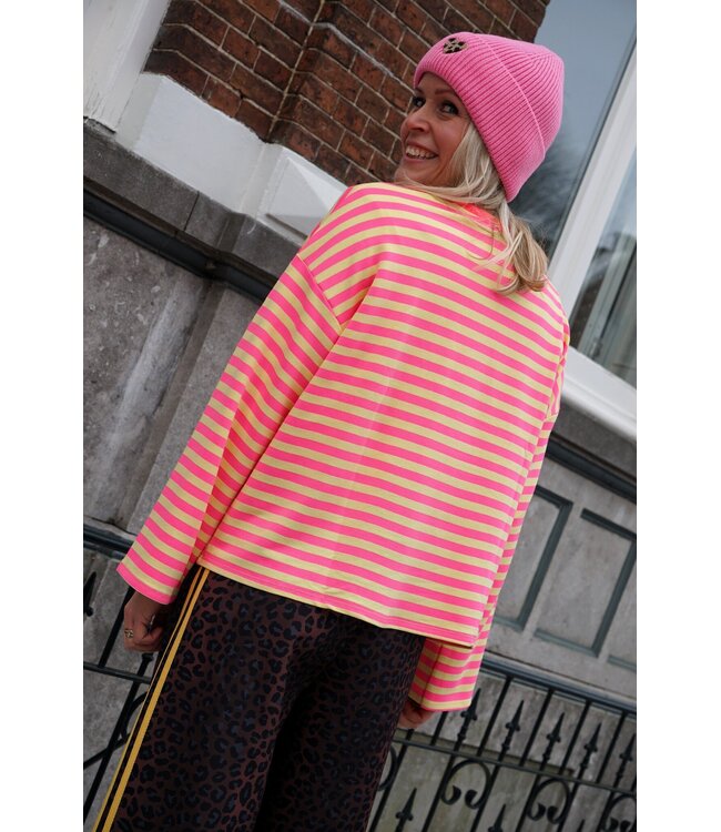 STREEP TOP LIV ROZE GEEL