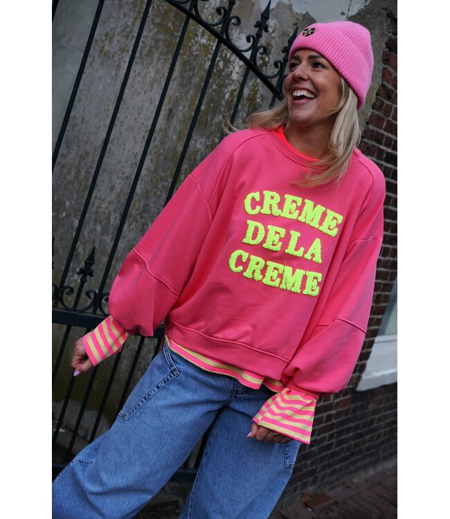 SWEATER CREME DE LA CREME ROZE GEEL