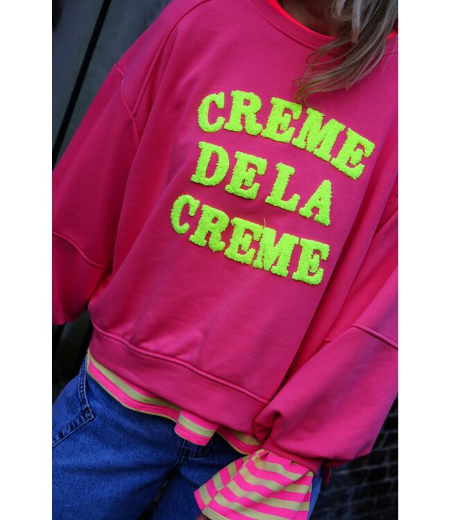 SWEATER CREME DE LA CREME ROZE GEEL