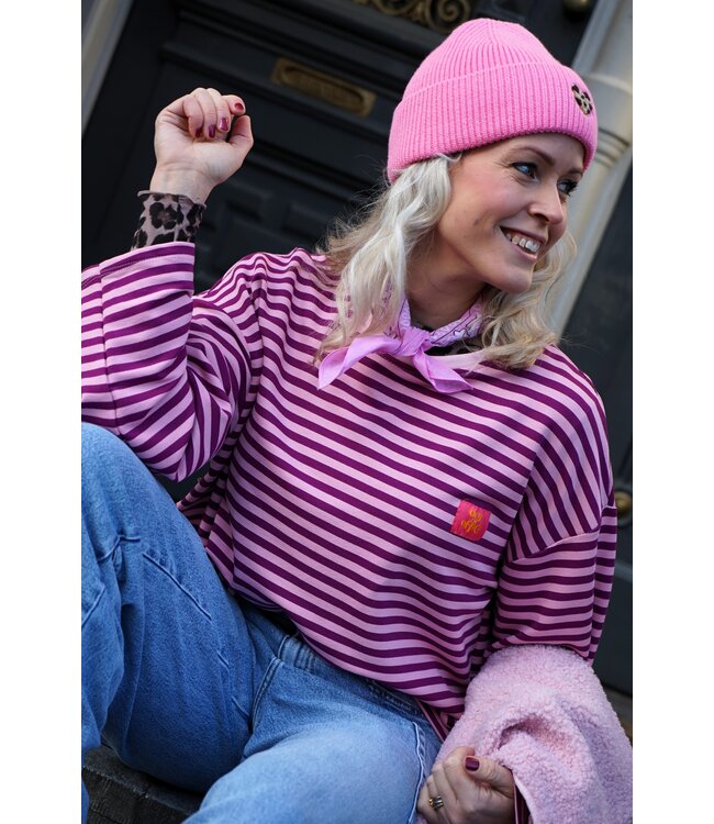 STREEP TOP OUT OF OFFICE AUBERGINE ROZE