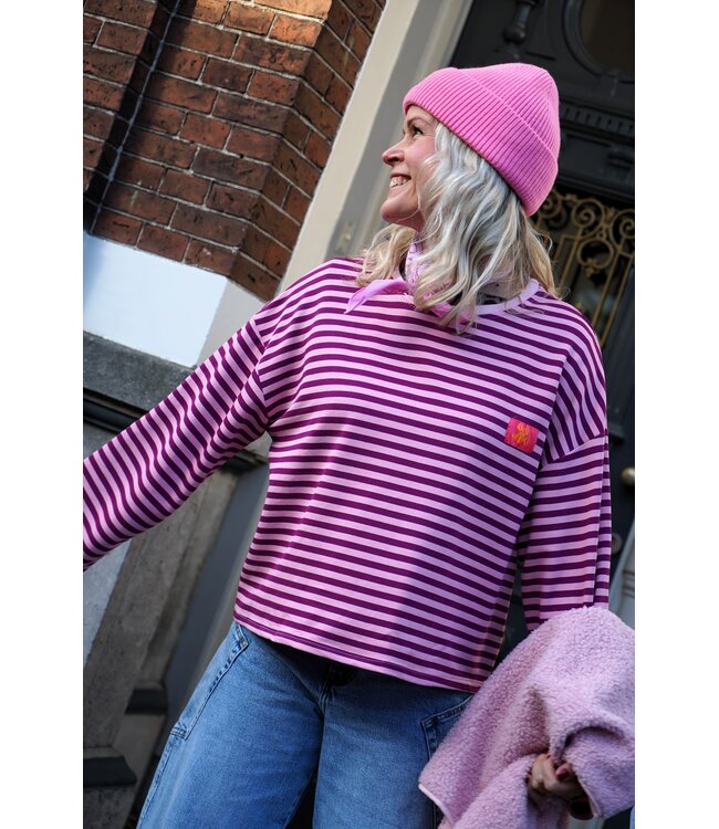 STREEP TOP OUT OF OFFICE AUBERGINE ROZE