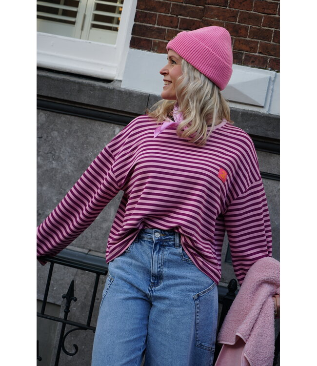 STREEP TOP OUT OF OFFICE AUBERGINE ROZE