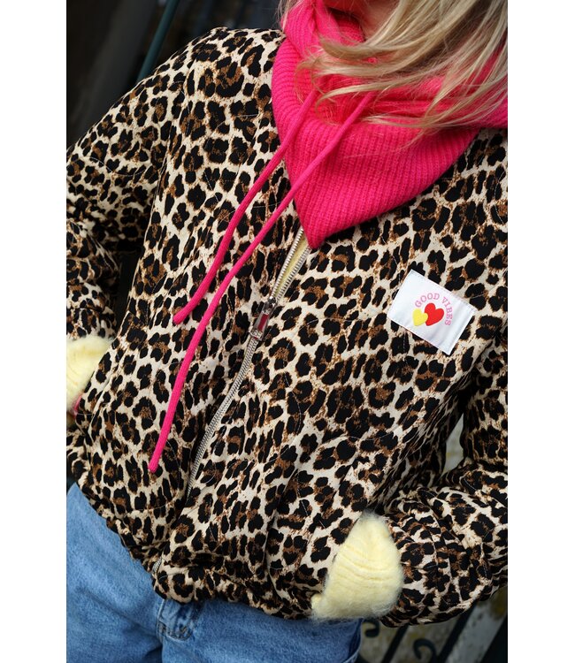 LEOPARD BOMBER GOOD VIBES