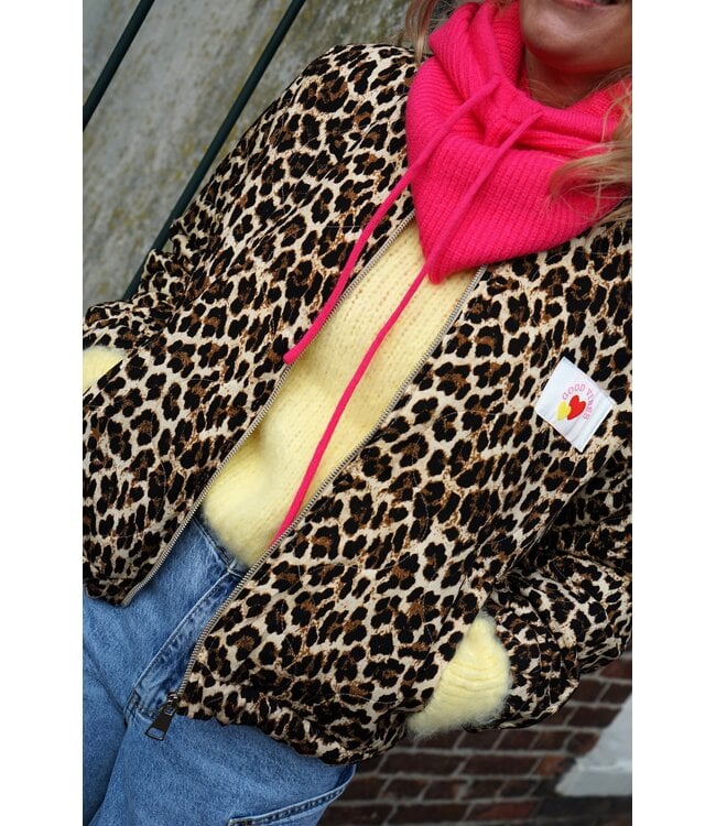 LEOPARD BOMBER GOOD VIBES
