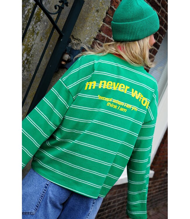 STREEP TOP NEVER WRONG GROEN