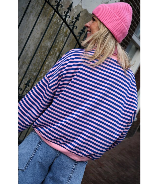 STREEP TOP HART BLAUW ROZE