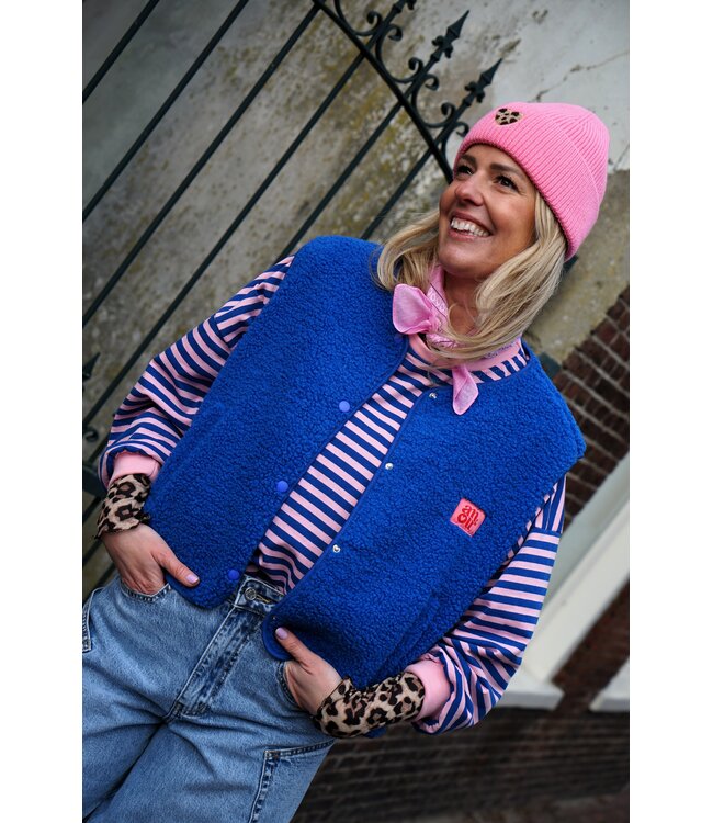 STREEP TOP HART BLAUW ROZE