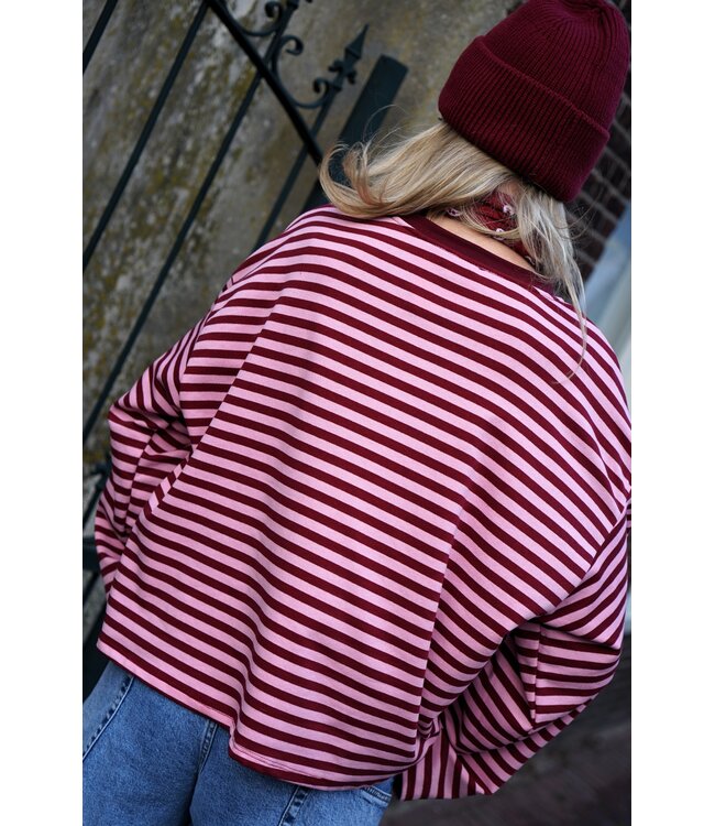 STREEP TOP SAAR BURGUNDY ROZE