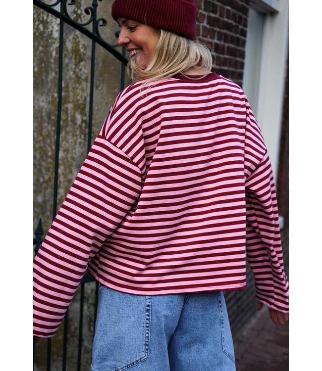 STREEP TOP SAAR BURGUNDY ROZE