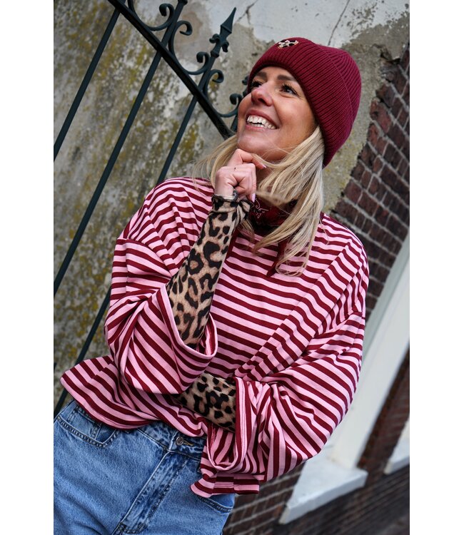 STREEP TOP SAAR BURGUNDY ROZE