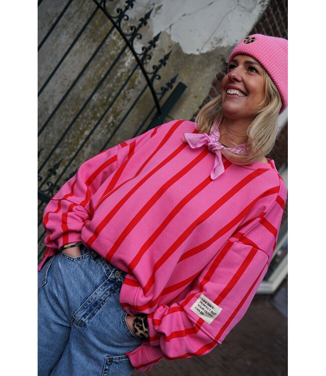 STREEP SWEATER LOT ROOD ROZE