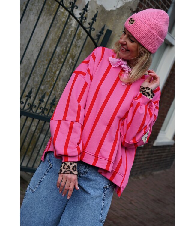 STREEP SWEATER LOT ROOD ROZE