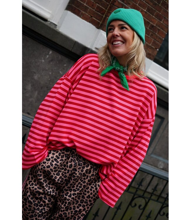 STREEP TOP LIV ROOD ROZE