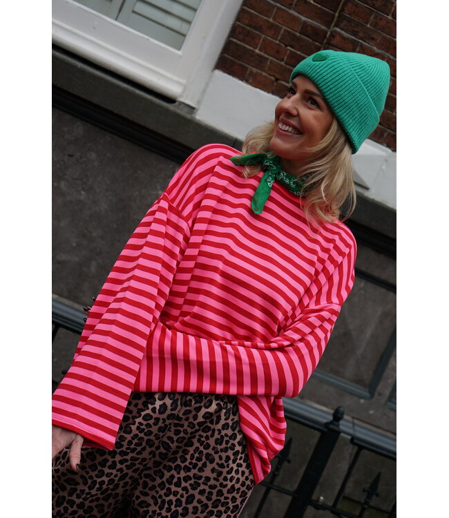 STREEP TOP LIV ROOD ROZE