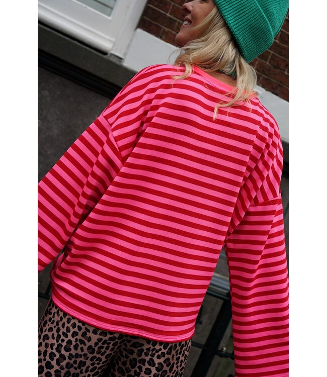 STREEP TOP LIV ROOD ROZE
