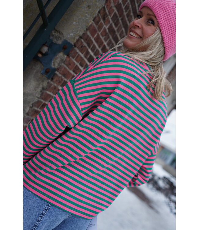 STREEP TOP KIM ROZE GROEN