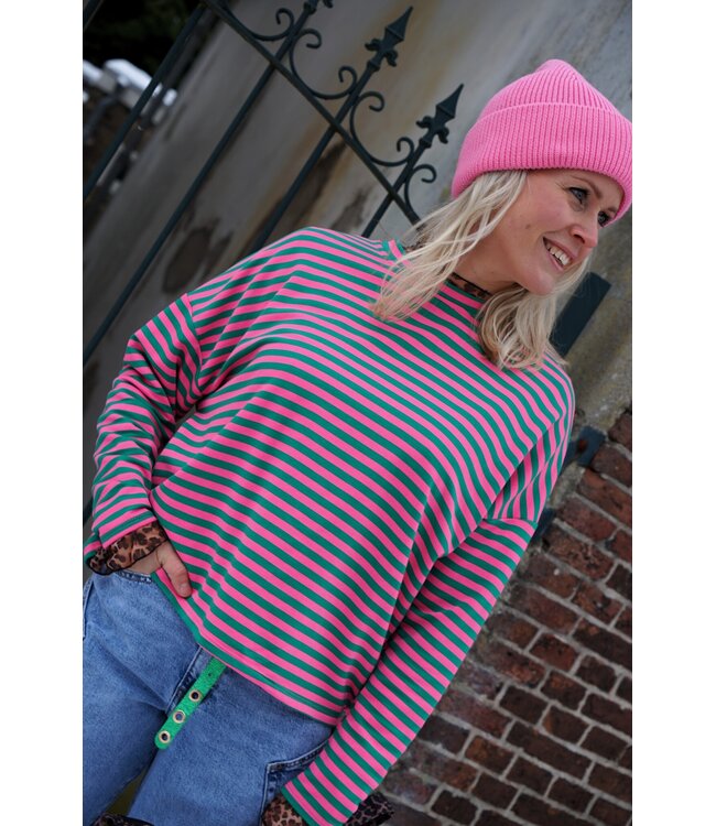 STREEP TOP KIM ROZE GROEN