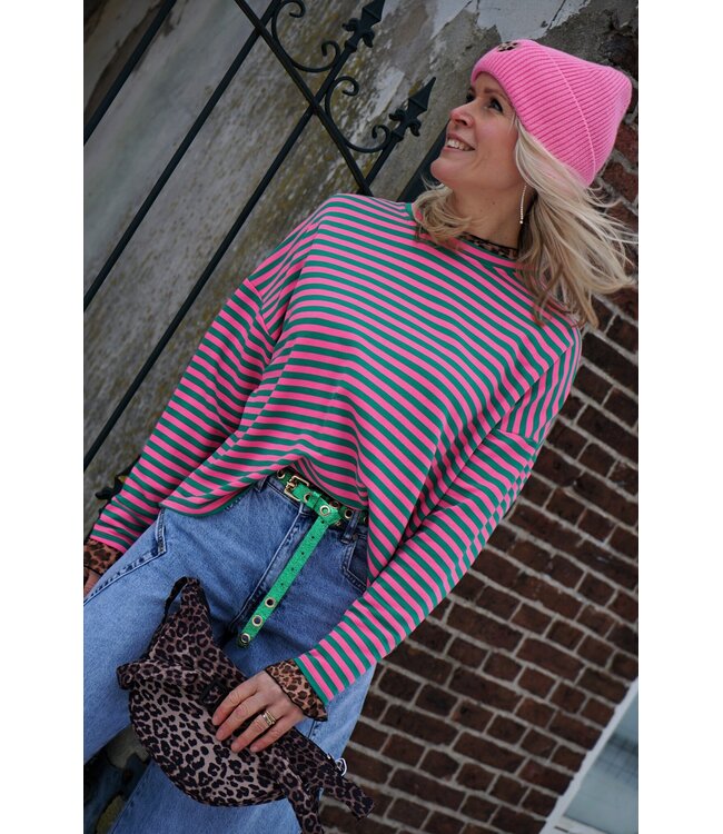 STREEP TOP KIM ROZE GROEN