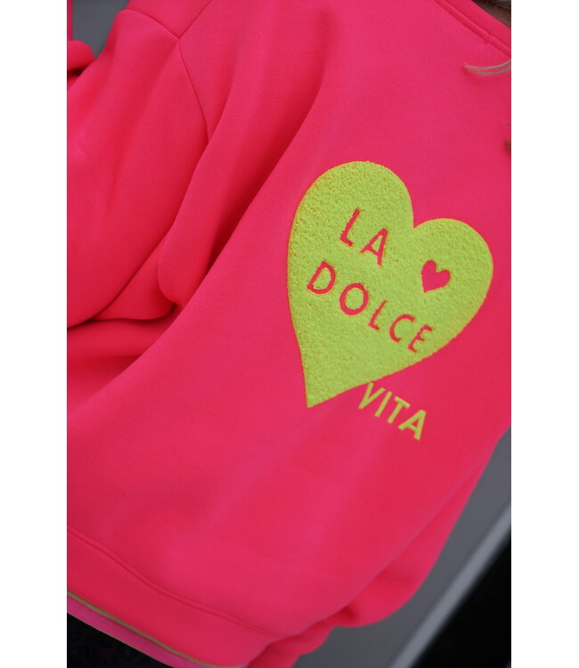 SWEATER LA DOLCE VITA FUCHSIA GEEL