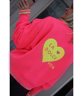 SWEATER LA DOLCE VITA NEON ROZE GEEL