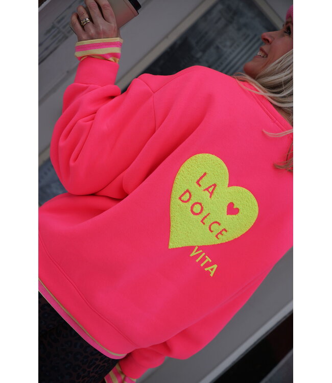SWEATER LA DOLCE VITA FUCHSIA GEEL