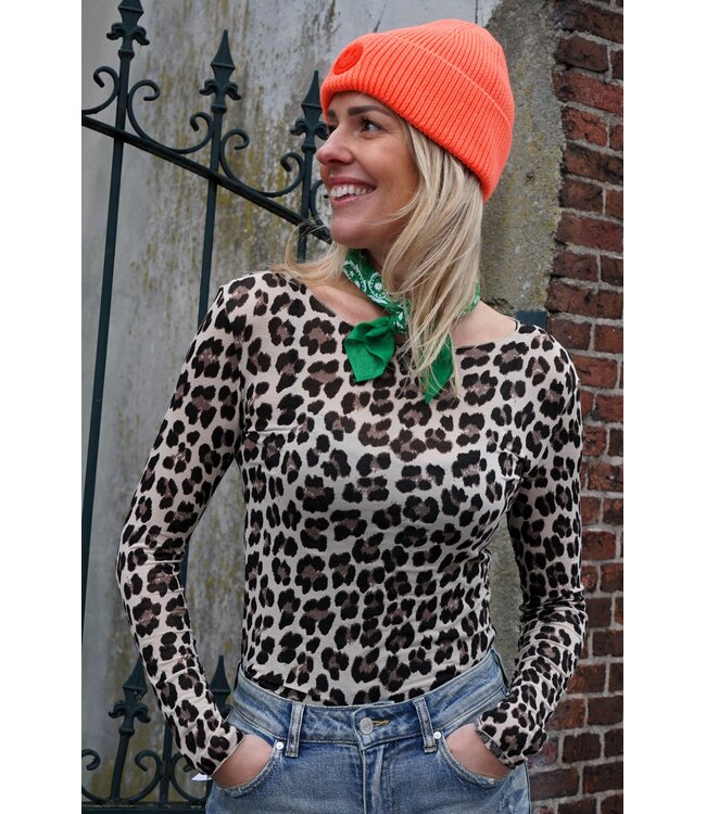 LEOPARD TOP ECRU