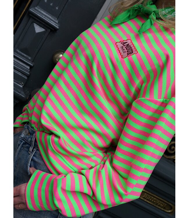 STREEP TOP AMOUR FUCHSIA GIFGROEN