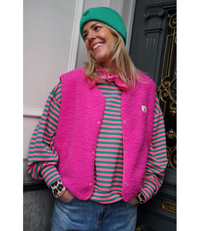 STREEP TOP AMOUR FUCHSIA GROEN