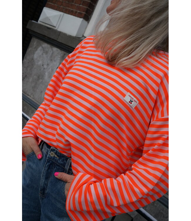 STREEP TOP CHERRY ORANJE