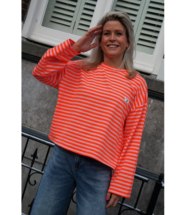 STREEP TOP CHERRY ORANJE