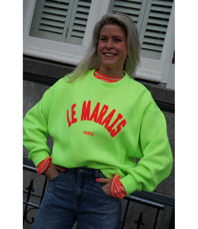 SWEATER LE MARAIS NEON GROEN