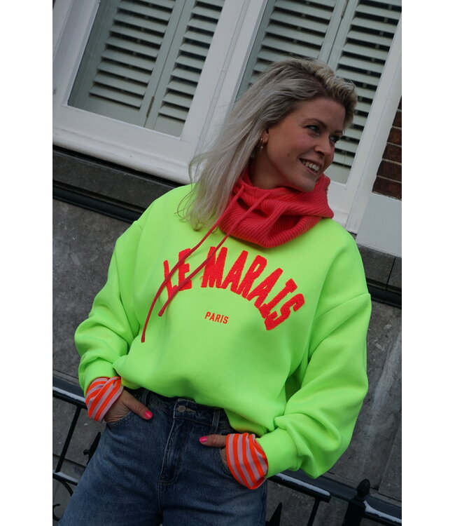 SWEATER LE MARAIS NEON GROEN