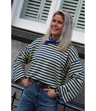 STREEP TOP LIV BLAUW GEEL