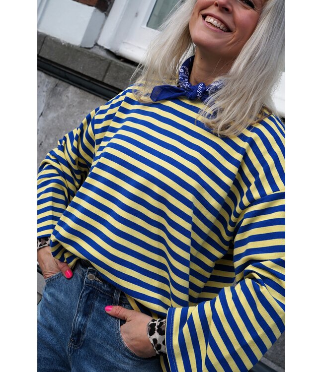 STREEP TOP LIV BLAUW GEEL